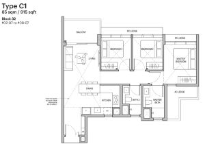 lentoria-condo-floor-plan-3-bedroom-type-c1-singapore